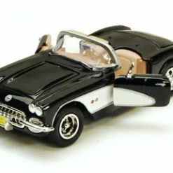 Motor Max 1959 Chevy Corvette Convertible, Black - Motormax 73216 - 1/24 Scale Diecast Model Toy Car