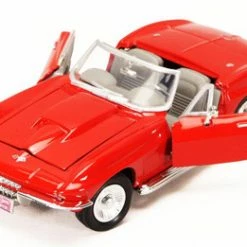 Motor Max 1967 Chevy Corvette, Red - Motormax 73224 - 1/24 Scale Diecast Model Toy Car