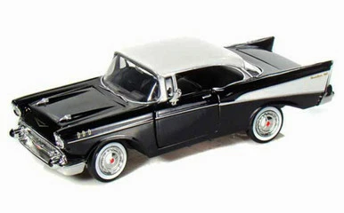 Motor Max 1957 Chevy Bel Air, Black - Motormax Premium American 73228 - 1/24 Scale Diecast Model Car