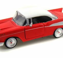 Motor Max 1957 Chevrolet Belair, Red - Motormax 73228 - 1/24 Scale Diecast Model Toy Car