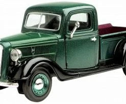 Motor Max 1937 Ford Pick Up Truck, Green With Black - Showcasts 73233 - 1/24 Scale Diecast Model Car