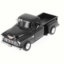 1955 Chevy 5100 Stepside Pick Up, Black - Motor Max 73236W - 1/24 Scale Diecast Model Toy Car