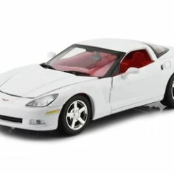 2005 Chevy Corvette C6 Hardtop, White - Showcasts 73270AC/W - 1/24 Scale Diecast Model Toy Car