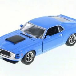 Motor Max 1970 Ford Mustang Boss 429 Hard Top, Blue - Motormax 73303/16D - 1/24 Scale Diecast Model Toy Car
