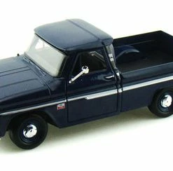Motor Max 1966 Chevy C10 Fleetside Pickup Truck, Dark Blue - Motormax 73355 - 1/24 Scale Diecast Model Toy Car