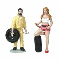 Motorhead Miniatures Tire Brigade Andy And Gary 2 Piece Figurine Set, 767 - 1/18 Scale Figurine - Diorama Accessory