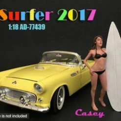Surfer 2017 Casey Figure W/Surfboard, American Diorama 77439 - 1/18 Accessory For Diecast Cars