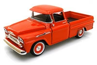 Motor Max 1958 Chevy Apache Fleetside Pickup Truck, Orange - Motormax 79311 - 1/24 Scale Diecast Model Toy Car