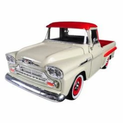 1958 Chevy Apache Fleetside, Cream/Red - Showcasts 79311AC/CM - 1/24 Scale Diecast Car