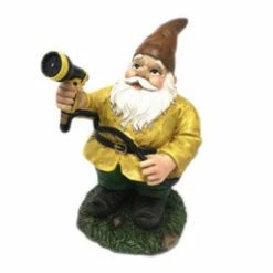 Garden Gnome Watering Fun II, Yellow - American Diorama 8446 - Garden Statue