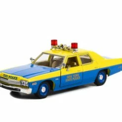1974 Dodge Monaco, Blue /Yellow - Greenlight 85551 - 1/24 Scale Diecast Model Toy Car