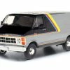 ModelToyCars 1980 Dodge Ram Custom B250 Van, Silver And Black - Greenlight 86600 - 1/43 Scale Diecast Car