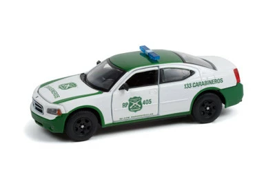 Carabineros De Chile 2006 Dodge Charger Police, White & Green - Greenlight 86605 - 1/43 Diecast Car
