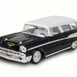 Lucky Road Signature 1957 Chevrolet Nomad, Black W/ White - Road Signature 94203 - 1/43 Scale Diecast Model Toy Car
