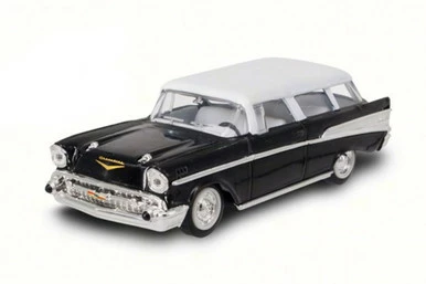 Lucky Road Signature 1957 Chevrolet Nomad, Black W/ White - Road Signature 94203 - 1/43 Scale Diecast Model Toy Car