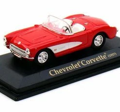 Lucky Road Signature 1957 Chevrolet Corvette Convertible, Red - Yatming 94209 - 1/43 Scale Diecast Model Toy Car