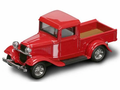 Lucky Road Signature 1934 Ford Pickup Truck, Red - Yatming 94232 - 1/43 Scale Diecast Model Toy Car