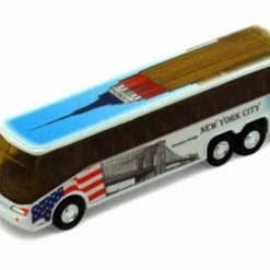 NYC Coach Bus W/Empire State Building, White - Showcasts 9803DNY - 6 Inch Diecast Model Replica