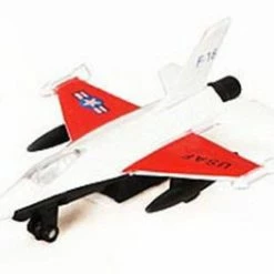 Super Flighters - F-16 Fighter Plane, White & Red - Showcasts 9860D - 4.75 In Diecast Model Replica