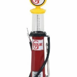 Lucky Road Signature Cylinder Gas Pump Gasoline, Red - Yatming 98622 - 1/18 Scale Diecast Model