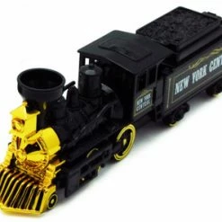 Classic Steam Engine Train, Black & Gold - Showcasts 9932A - 9.75 Inch Scale Diecast Model Replica
