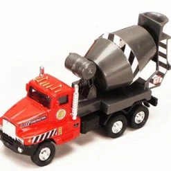 Power Construction Truck - Cement Mixer, Red & Gray - Showcasts 9961/4D - 5.25 Inch Scale Diecast Model Replica