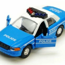 NYC Police Car Series, Blue & White - Showcasts 9985/2D - 5 Inch Scale Diecast Model Replica