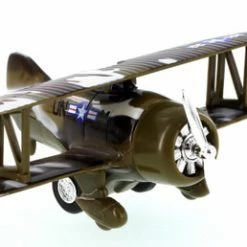 Classic Wing Bi-Plane, Black - Showcasts 998D - Diecast Model Toy Airplane