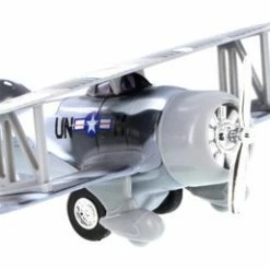 Classic Wing Bi-Plane, Gray Camoflague - Showcasts 998D - Diecast Model Toy Airplane