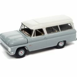 1966 Chevy Suburban, Gray - Auto World AWSP091/24A - 1/64 Scale Diecast Model Toy Car