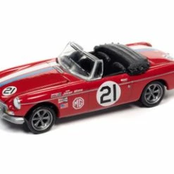 1963 MG MGB, Euro Red - Johnny Lightning JLSP179/24A - 1/64 Scale Diecast Model Toy Car