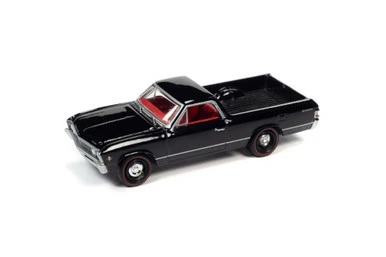 1967 Chevy El Camino, Gloss Black - Johnny Lightning JLSP225/24B - 1/64 Scale Diecast Model Toy Car
