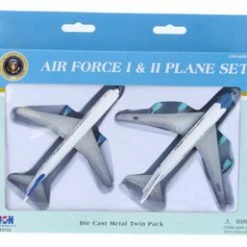 Air Force One & Air Force Two Plane Set, White W/ Silver - Daron RT5733 - Diecast Model Toy Car