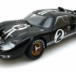 Shelby Collectibles 1966 Ford GT-40 MK II #2, Black W/ Silver Stripes - Shelby SC408 - 1/18 Scale Diecast Model Toy Car