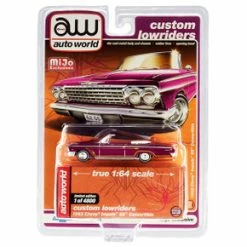 1962 Chevy Impala SS Convertible, Plum Purple - Auto World CP7663-24 - 1/64 Scale Diecast Car