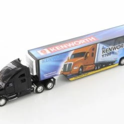 Kenworth T700 Container With Decal, Black - Kinsmart KT1302D - 1/68 Scale Diecast Model Toy Car