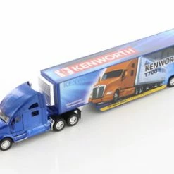 Kenworth T700 Container With Decal, Blue - Kinsmart KT1302D - 1/68 Scale Diecast Model Toy Car