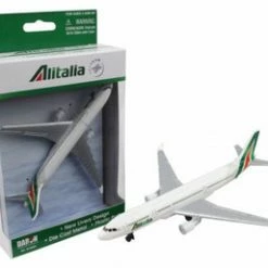 Alitalia Single Plane, White With Green - Daron RT0604 - Diecast Model Toy Airplane