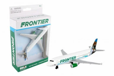 Frontier Single Plane, White With Green - Daron RT7594-1 - Diecast Model Toy Airplane