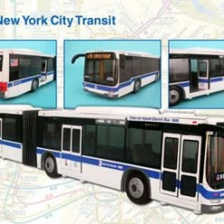 Showcasts Mta Articulated Bus, White - Daron RT8563 - Diecast Model Toy Car