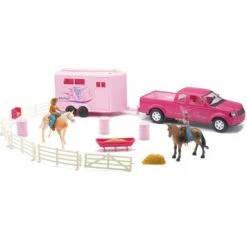 Pink Riding Academy Deluxe Set, Pink - New Ray SS-37335A - Model Toy Replica