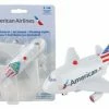 American Airlines Pullback Plane With Light And Sound, White - Daron TT329-1 - Plastic Toy Plane